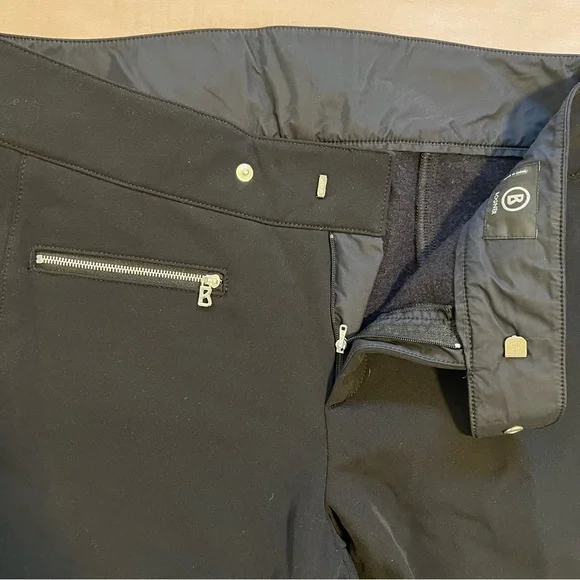Bogner Black Snow Pants Flared with Zipper Details - Picture 6 of 7